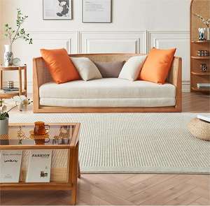 Canapé-lit de salon <span class=keywords><strong>Bali</strong></span> asiatique de style japonais moderne avec cadre en bois massif et rotin canapé-lit rond de forme bon marché pour hôtel et appartement - Product Image 5