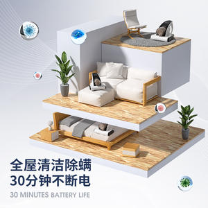 Aspirateur à main sans fil pour la maison, fonctionne sur batterie, autonomie de 30 minutes, avec tête de brosse pour l'élimination des acariens - Product Image 1