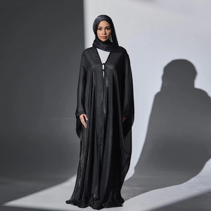 Dubai Thổ Nhĩ Kỳ Rắn Màu Sắc Đảo Nếp Nhăn Thanh Lịch Cardigan Áo Tỏa Sáng Hồi Giáo Abaya Ăn Mặc Cho Mùa Hè - Product Image 3