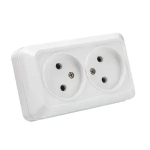 Surface type Wall Socket without grounding European Wall Socket 2 gang 2P socket