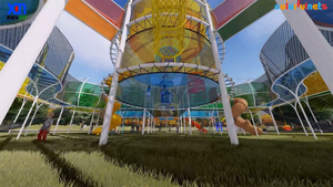 로펠랜드 허니콤 레인보우 나일론 크로셰 클라이밍 네트 상업용 야외 놀이기구 - Product Image 4