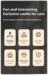 <span class=keywords><strong>Tour</strong></span> d'escalade pour chat en bois de luxe avec poteau à gratter, fermeture à bouton et design écologique pour chats - Product Image 5