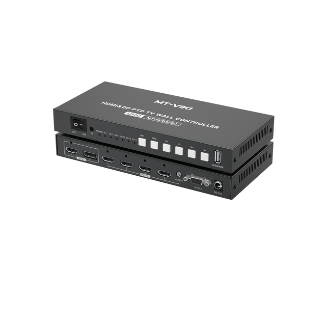MT-VIKI 4K 60Hz DP & HDMI Video Wall Controller Processor Multiviewer 2x4, Multi Screen Splicer 2 in 4 Out