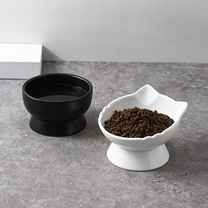 Ciotola per Gatti in Ceramica a Forma di Animale, Ciotola Inclinata per Bere, Grande Capacità, Protezione del Collo, Motivo Solido, Ciotola per Cibo e Riso per Animali Domestici - Product Image 1