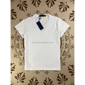 T-shirts pour femmes de luxe en coton brodé de haute qualité de la marque RL en gros, <span class=keywords><strong>col</strong></span> en <span class=keywords><strong>V</strong></span>, manches courtes, confortables - Product Image 2