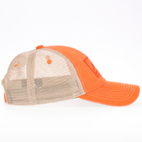Topi Trucker 6 Panel Custom Tanpa Struktur, Bahan Katun Twill, Bordir Aplikasi, Pinggiran Super Melengkung, Bagian Belakang Berjaring untuk Luar Ruangan