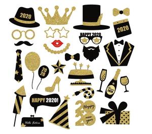 Cornice per Foto di Capodanno 2026, Accessori per Photobooth, Cappello, Baffi, Labbra, Decorazioni per Festa di Capodanno e Natale - Product Image 3