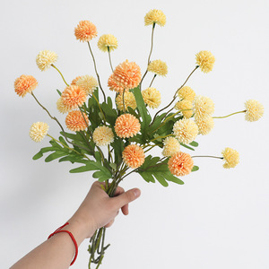 Simulated Spring Colors 5 Head Dandelion Ball Chrysanthemum <b>Artificial</b> <b>Flowers</b> Wedding Decoration Props Plastic Silk <b>Flowers</b> - Product Image 4