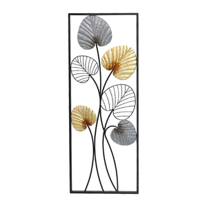 Luxury <strong>Large</strong> Leaves Modern Home Living Room Decoration Wrought Iron Rectangle Metal <strong>Wall</strong> Hanging <strong>Decor</strong> Art Sculpture - Product Image 3