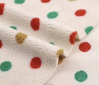 Tissu Sherpa Épais Imprimé Doux et Moelleux à Pois/Carreaux pour Vêtements de Nuit et Tenues d'Automne/Hiver
