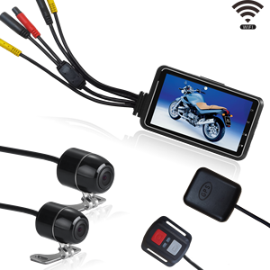 <span class=keywords><strong>Cam</strong></span>éra de tableau de bord pour moto 3 "1080p hd Casque Moto Vélo Moto WiFi Double <span class=keywords><strong>Cam</strong></span>éra Dvr Vision Nocturne Étanche Enregistreur de Conduite - Product Image 2