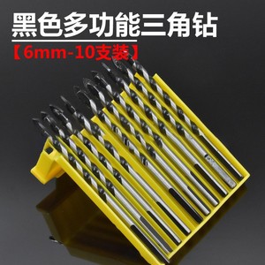 Black Triangular <b>Drill</b> <b>Bit</b> 10mm 5pcs Set Multi Purpose <b>Wood</b> Wall Drilling - Product Image 3