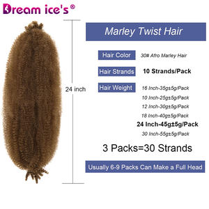 Afro Kinky Twist 16-30 pouces Tresses crochet pré-peluchées Cheveux de printemps Afro Twist Synthétique Crochet Tressage Cheveux Afro Spring Twist - Product Image 6