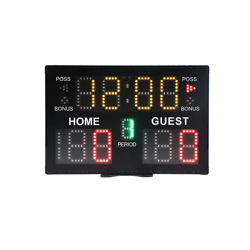 Placa de led elétrica sem fio para basquete, balcão elétrico com 7 segmentos com display de marcação para futebol e futsal