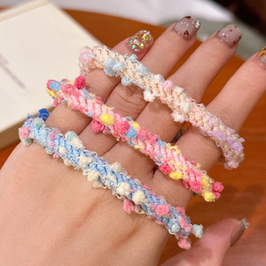 Lote de 5 Accesorios para el Cabello para Mujeres y Niñas, Lazos de Goma con Diseño de Arcoíris, Peluche, Felpa, Scrunchies, Color Rosa - Product Image 2