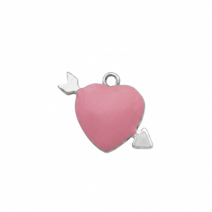 Ciondolo a forma di cuore spezzato 21x16 mm per creazione gioielli - Product Image 2