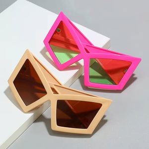 Lunettes de soleil œil de chat surdimensionnées UV400 pour femme, monture large coupe-vent, tendance 2025 - Product Image 2