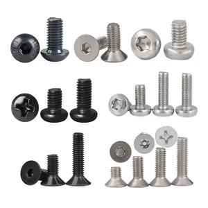 Watches Screws Precision Small Screws Black Plated Pan Head Cross Slot Stainless Steel Screws For Glasses