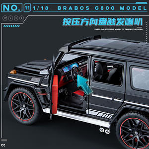 Modellino Auto in Scala 1:18 <span class=keywords><strong>Mercedes</strong></span>-<span class=keywords><strong>Benz</strong></span> Brabus G800 con Suoni e Luci Funzione a Retrocarica Portiere Apribili Collezione Decorazione in Lega Metallica - Product Image 4