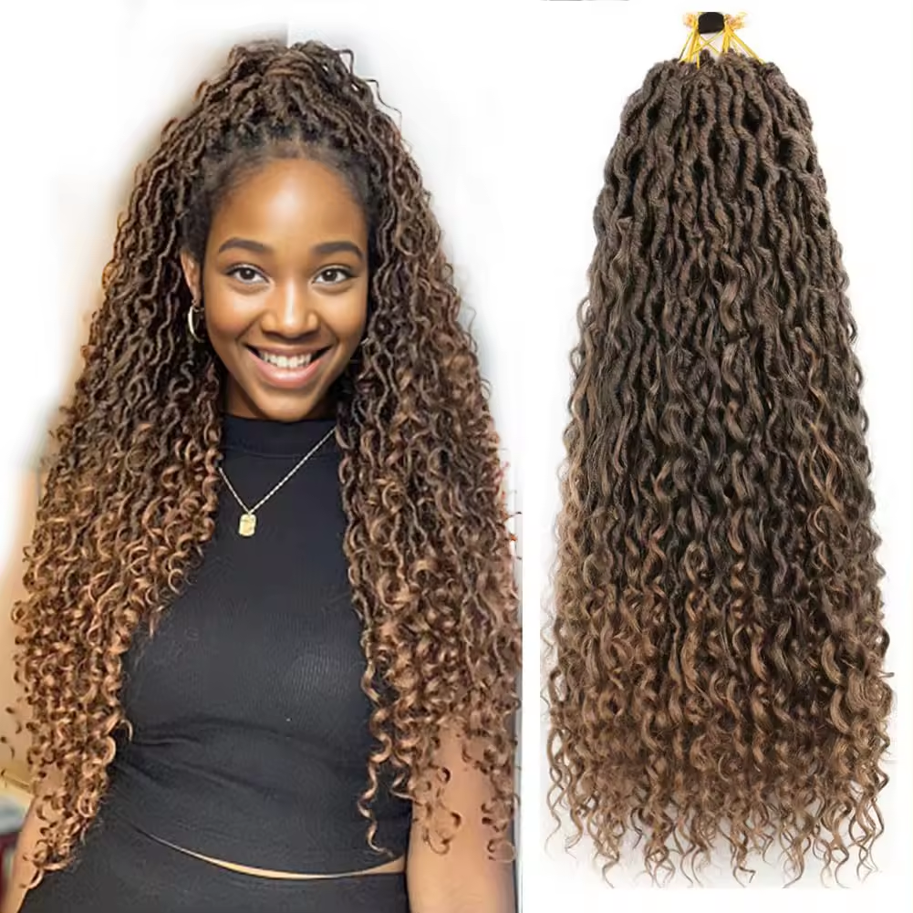 Atacado deusa locs tranças de crochê pro-loop rio locs cabelo de crochê cabelo sintético macio falso locs extensões de cabelo de crochê