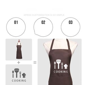 WSY854 Tablier de cuisine sans manches couleur unie avec 2 poches, personnalisable avec logo publicitaire - Product Image 5