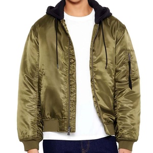 Chaqueta de Piloto para Hombre con Capucha con Cordón y Bolsillo con Cremallera, Apta para Moda Casual Diaria y Ropa Urbana - Product Image 1