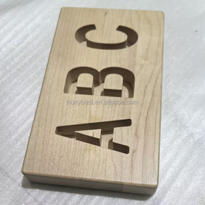 Planche en érable épaisse gravée et découpée, jouet éducatif préscolaire, blocs de lettres en bois pour filles et garçons de 3, <span class=keywords><strong>4</strong></span> et 5 ans - Product Image 2