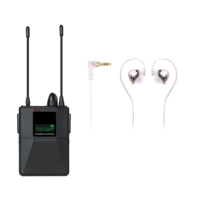 Système de monitoring intra-auriculaire sans fil professionnel AC200 OEM, codage numérique 500 MHz, portée de service 50 m, multi-récepteurs, batterie solaire