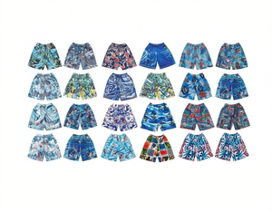 Sf341 Pantaloncini da Mare da Uomo ad Asciugatura Rapida con Stampa Sublimatica 100% Poliestere Tessuto Casual con Cordoncino - Product Image 1