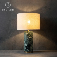 Lampe de table en marbre et tissu, style postmoderne, luxe minimaliste, lumière nordique pour salon, chambre à coucher, chevet, villa, lampe cylindrique créative