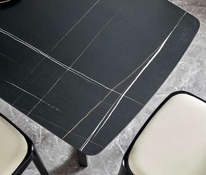 <span class=keywords><strong>Noir</strong></span> En Pierre Frittée Dinninig <span class=keywords><strong>Table</strong></span> En Gros Avec Faible Quantité Minimale De Commande - Product Image 2
