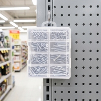 Juego de tornillos para madera al por mayor de fábrica, de acero al carbono, con caja de almacenamiento transparente para construcción e instalación DIY