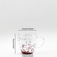 Meilleures ventes de tasses à café en verre à double paroi en borosilicate de 250ml avec fleur sèche
