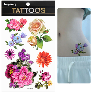 Pegatinas de tatuajes temporales de <span class=keywords><strong>manga</strong></span> de medio brazo grande, arte corporal de animales salvajes de tigre de <span class=keywords><strong>flores</strong></span> para mujer hombre hermoso maquillaje Sexy - Product Image 2