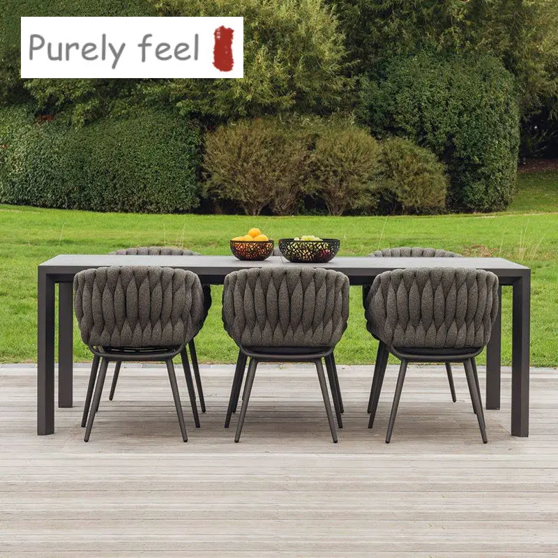 Purelyfeel mesa de pátio ao ar livre e cadeira combinação jardim varanda exterior mesa