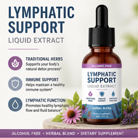 Extrait liquide de soutien lymphatique aux herbes traditionnelles pour le soutien immunitaire des adultes, compte-gouttes 30 ml