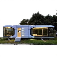 Maison conteneur capsule spatiale en acier à 1 chambre avec design moderne pour hôtel, villa, appartement à Singapour, dotée d'une cuisine