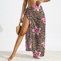 Robe de plage tricotée à imprimé floral, longue, pour femme, paréo de bain, nouvelle collection