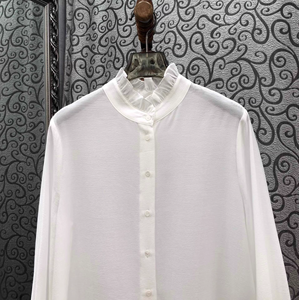 Camicie Lunghe di Alta Qualità Primavera 2026, Sexy Camicette da Donna con Ricami in <span class=keywords><strong>Tulle</strong></span> e Pizzo, Maniche Lunghe, Bianche e Nere, Stile Ampio - Product Image 2