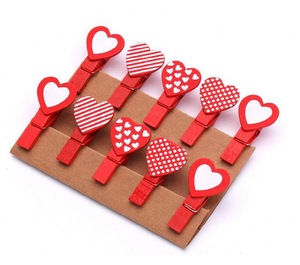 10 pièces/ensemble mignon dessin animé à motifs en bois chevilles en tissu multifonctionnel pinces à linge usage domestique en bois de bouleau - Product Image 2