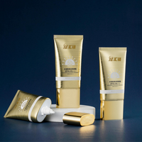 Tube souple métallique bleu électrique PBL de 100g avec bouchon à vis doré pour crème visage, lotion, soins de la peau, emballage cosmétique vide