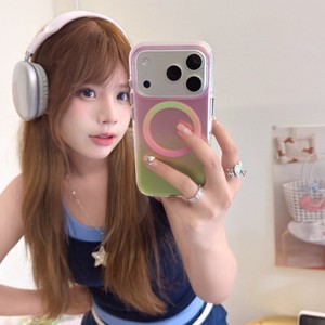 Fashion Neon color Magnetic Mobile Phone <b>Case</b> For iPhone 17 16 15 Pro Max Laser Gradation IMD Colorful Matte Frosted Back Cover - Product Image 4