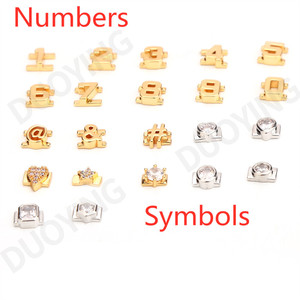 Qiuhan Women's DIY Zirconia Letters Custom Name Bangles Personalized Letter Slider <strong>Charms</strong> <strong>Silver</strong>/Gold/Rose Gold Plated Classic - Product Image 4