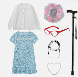 Disponibile <span class=keywords><strong>Costume</strong></span> da Nonna per Bambine, Set <span class=keywords><strong>Costume</strong></span> per 100 Giorni di Scuola, Travestimento da Nonna - Product Image 2