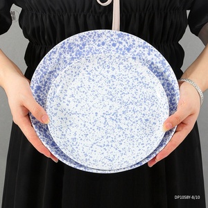 Wholesale Porcelain Splatter <b>Paint</b> Plate Round Ceramic Speckled Plate Custom Porcelain Plates Dinnerware Set - Product Image 4