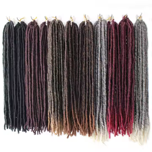 Straight Gypsy Locs Crochet Hair 3 <span class=keywords><strong>Tone</strong></span> Ombre Crochet Trenzas Dreadlocks Pre-Looped Extensiones de cabello sintético - Product Image 4