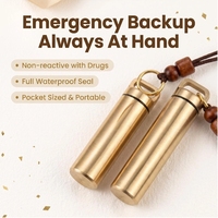 Boîte scellée en laiton étanche pour l'extérieur, mini flacon métallique pour pilules, pot à médicaments pour personnes âgées, conteneur anti-humidité et anti-lumière
