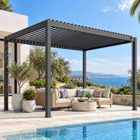 Systèmes de persiennes motorisées réglables Smart Living, pergola bioclimatique en aluminium pour jardin, balcon, espaces extérieurs confortables
