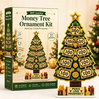 Créez votre propre Arbre à Argent Porte-Bonheur de Noël, Ornement en PLA à motif Dollar attirant l'argent, Activité DIY de correspondance de motifs, Thermofusible