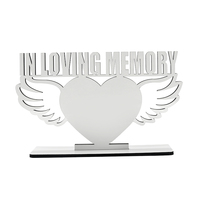 Cadre photo personnalisé en bois MDF avec ailes d'ange en sublimation, cadeau commémoratif personnalisé en mémoire affectueuse